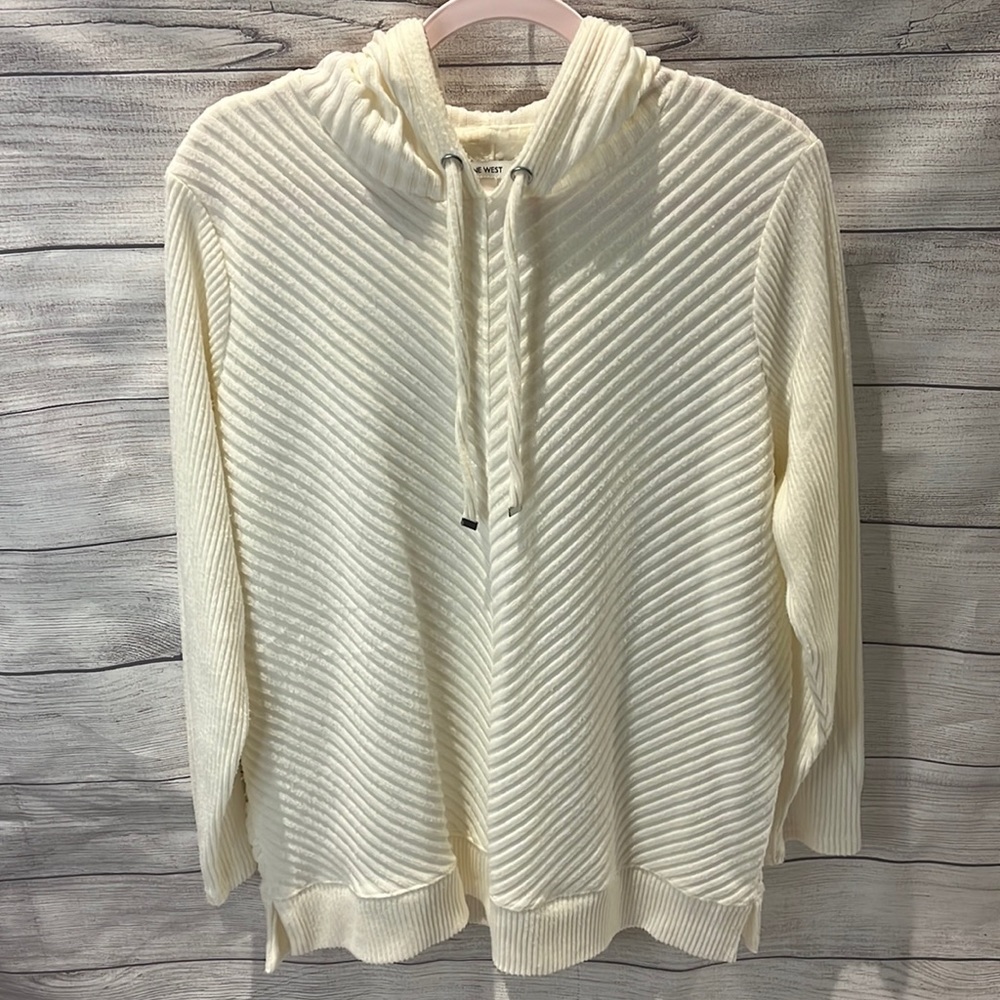 Nine West Off-White Sweater with Hood